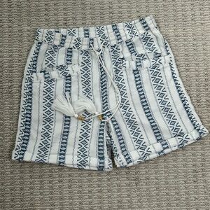 Sundance Blue & White Cotton Cruise Shorts‎ Size XS